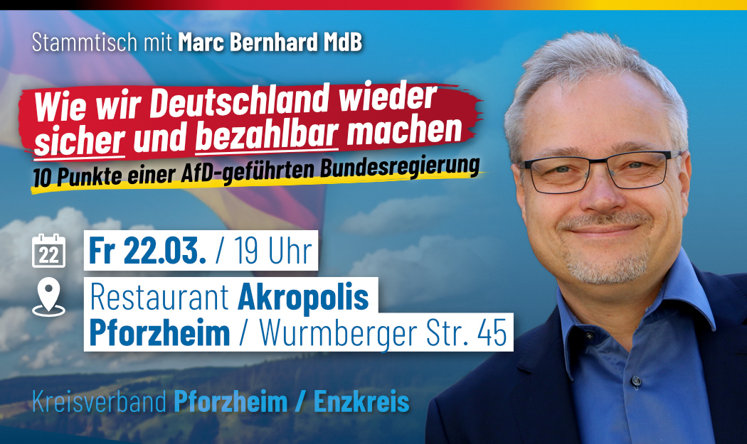 Stammtisch mit Marc Bernhard MdB Marc Bernhard